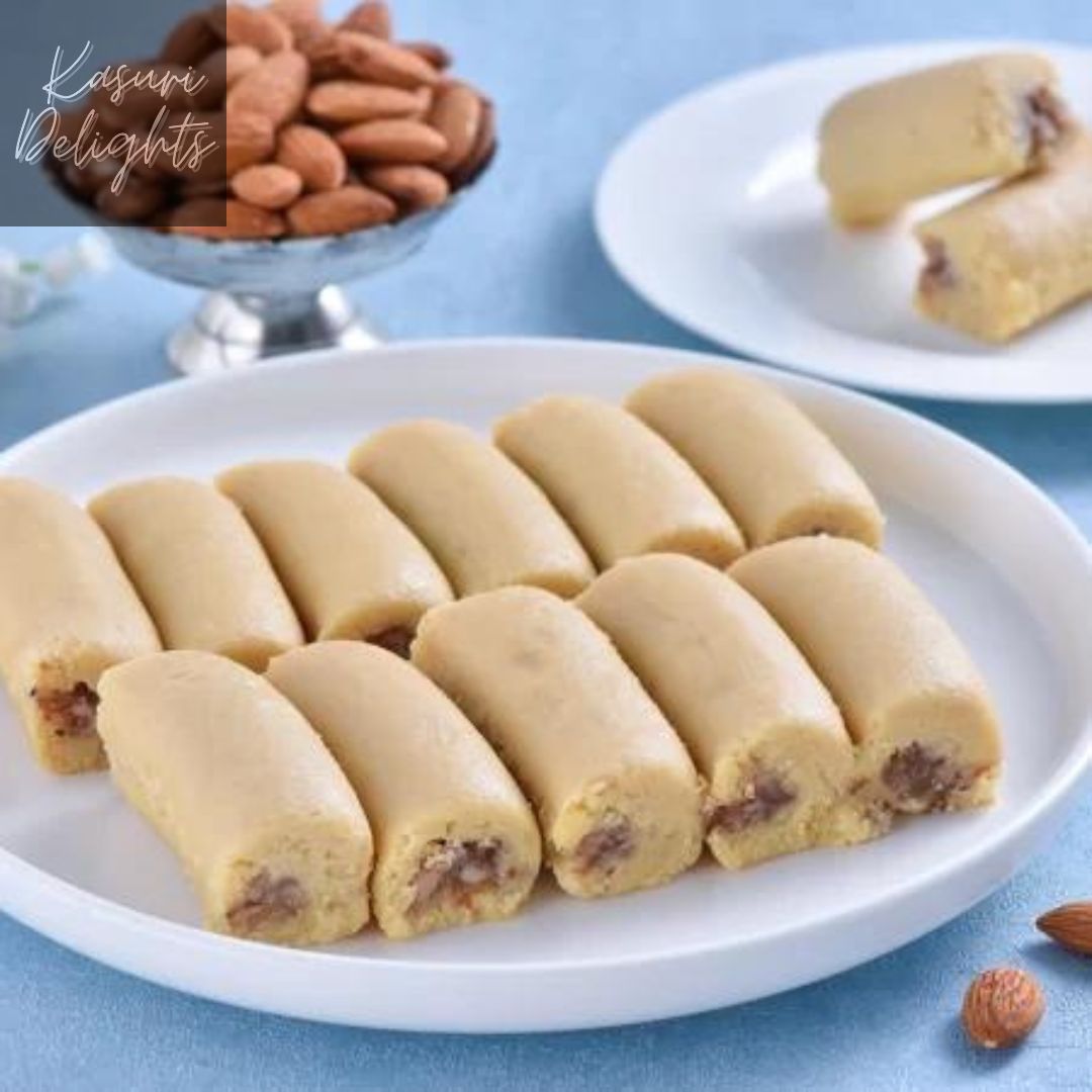 Special Badami Roll Barfi in 1kg Packaging.